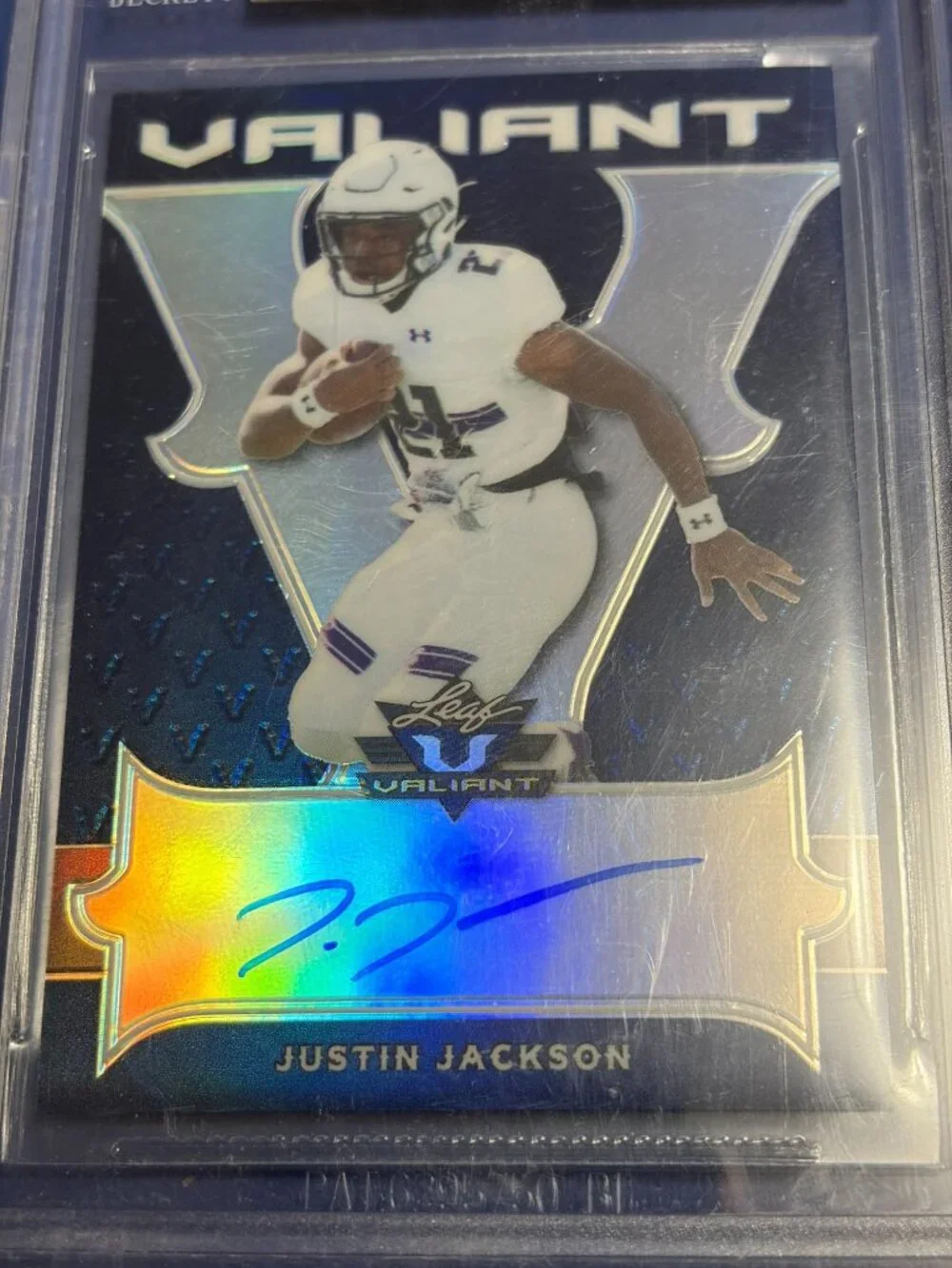 Justin Jackson 2018 Leaf Valiant Navy Parallel Auto #BAJJ1 BGS 9.5 #/25
